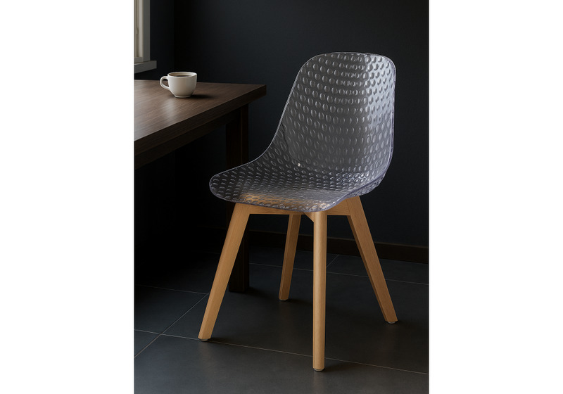 Пластиковый стул, Vart clear / wood