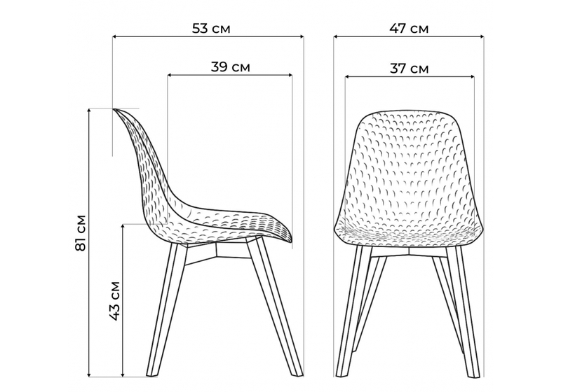 Пластиковый стул, Vart clear / wood