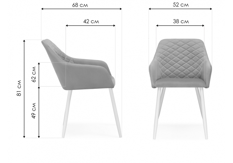 Стул на металлокаркасе, Стив светло-серый / белый