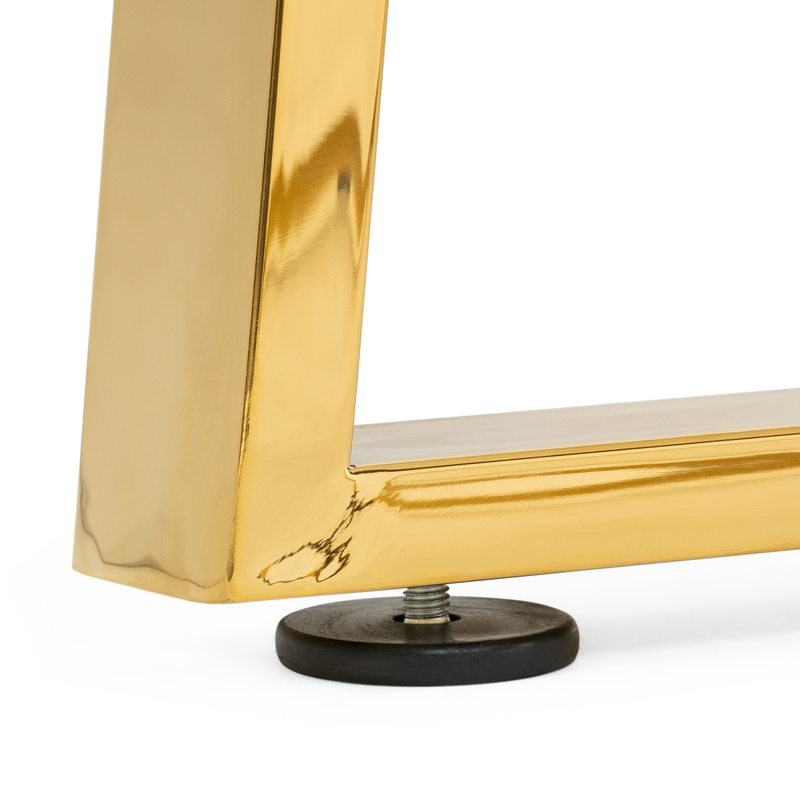 Керамический стол, Селена 2 160х90х77 белый мрамор / золото