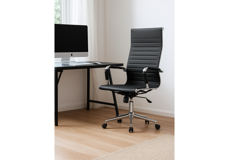 Компьютерное кресло, Reus pu black / chrome