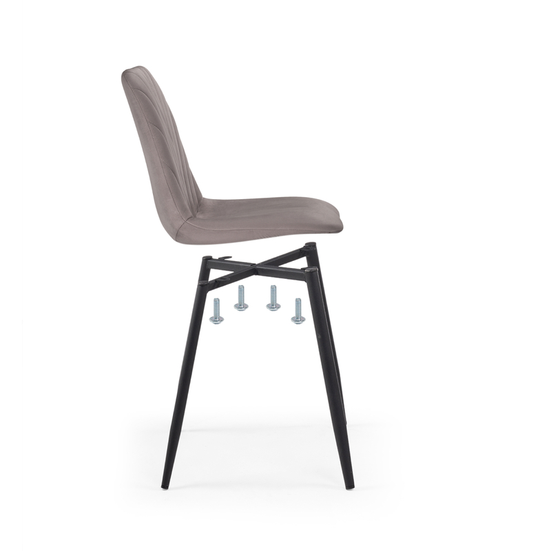 Стул на металлокаркасе, Ральф латте / черный