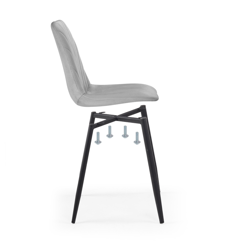 Стул на металлокаркасе, Ральф светло-серый / черный