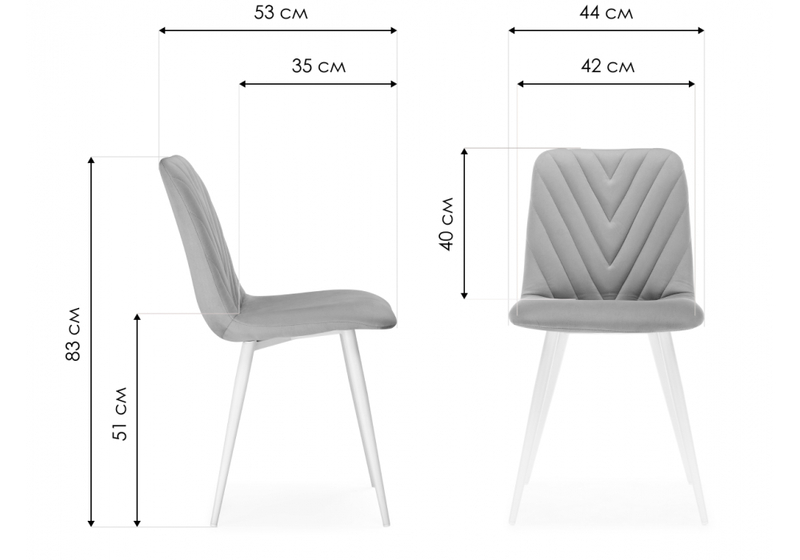 Стул на металлокаркасе, Ральф синий / черный