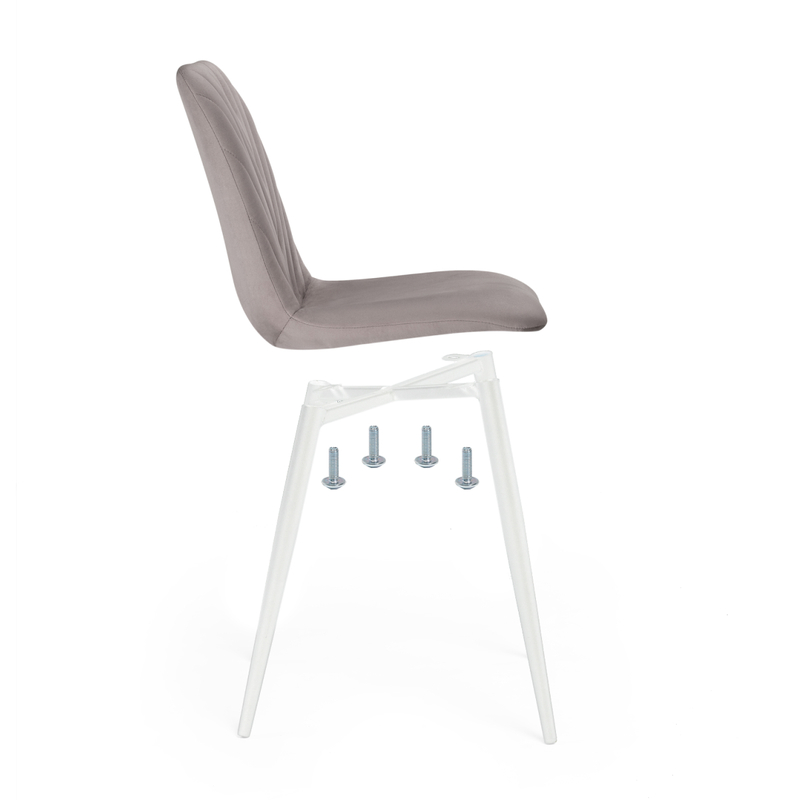 Стул на металлокаркасе, Ральф латте / белый