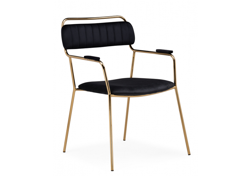 Стул на металлокаркасе, Aspen black / gold