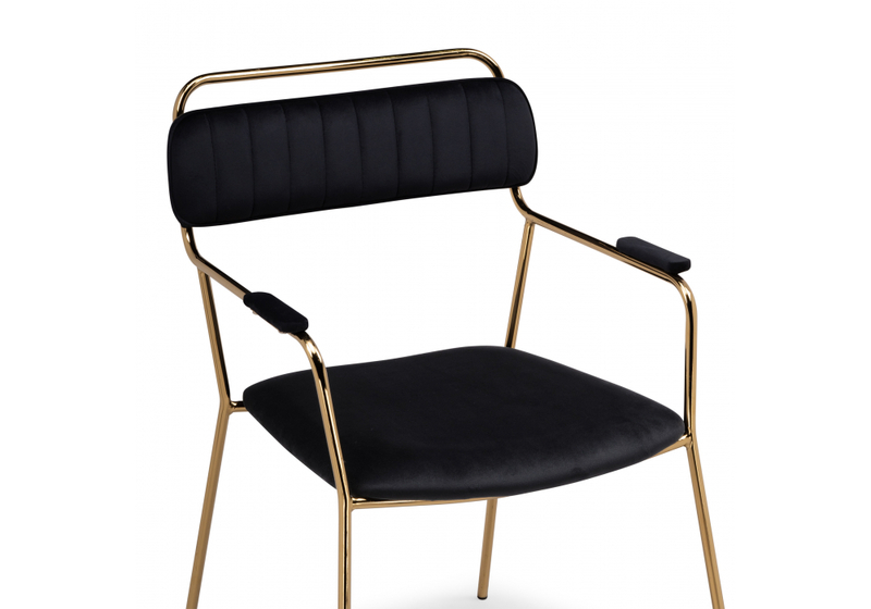 Стул на металлокаркасе, Aspen black / gold