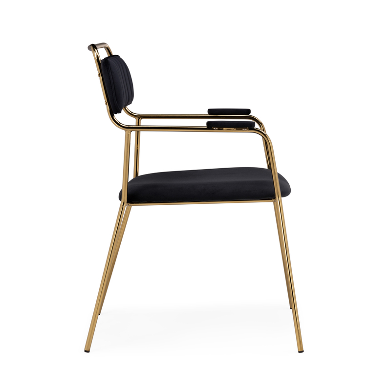 Стул на металлокаркасе, Aspen black / gold