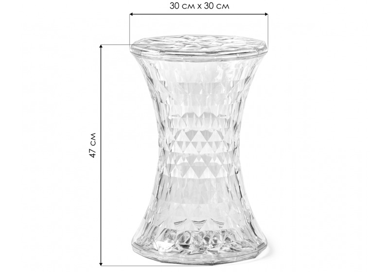 Журнальный стол, Button 30x47 clear