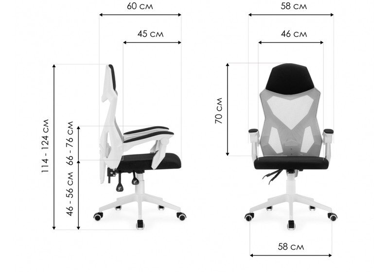 Компьютерное кресло, Torino gray / white