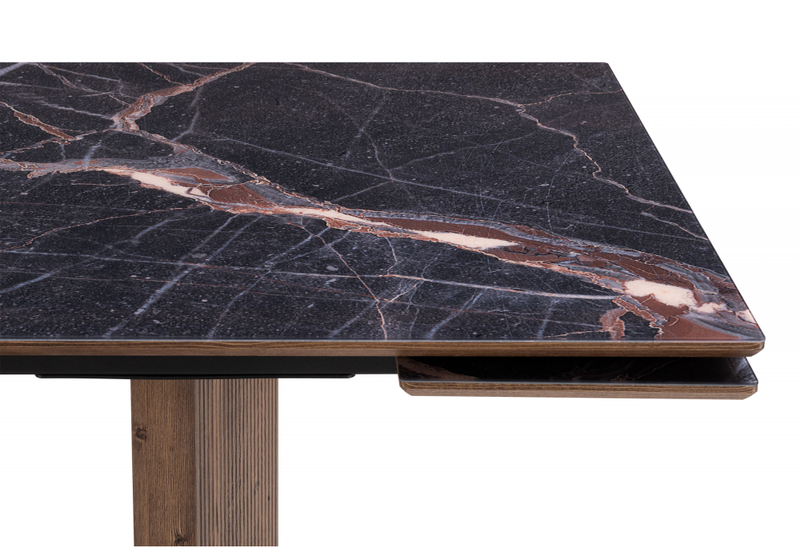 Стол стеклянный, Монерон 200(260)х100х77 мейджик / орех кантри