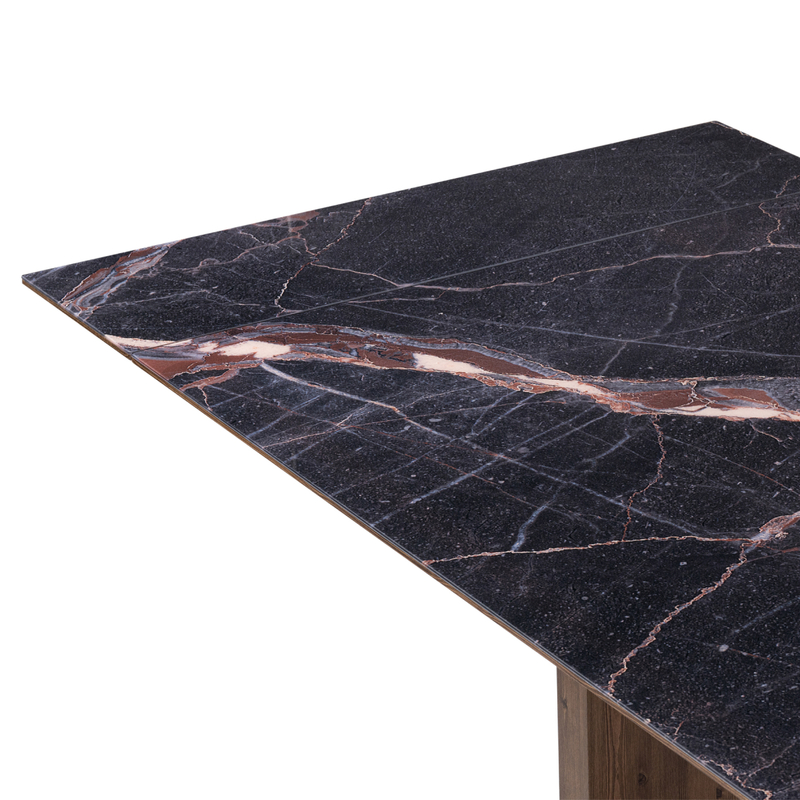 Стол стеклянный, Монерон 200(260)х100х77 мейджик / орех кантри