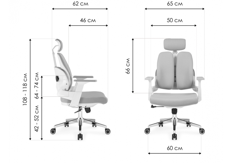 Компьютерное кресло, Hiba gray / chrome