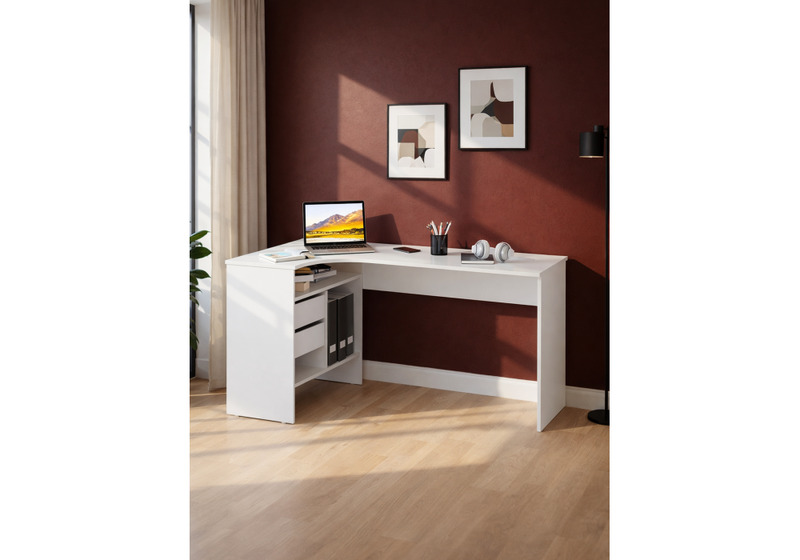 Компьютерный стол, СПм-25 левый белый
