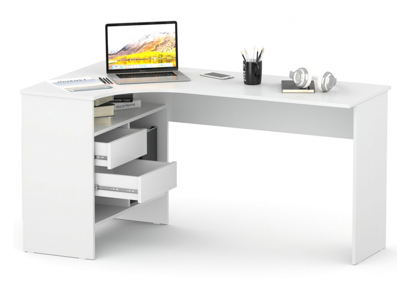 Компьютерный стол, СПм-25 левый белый
