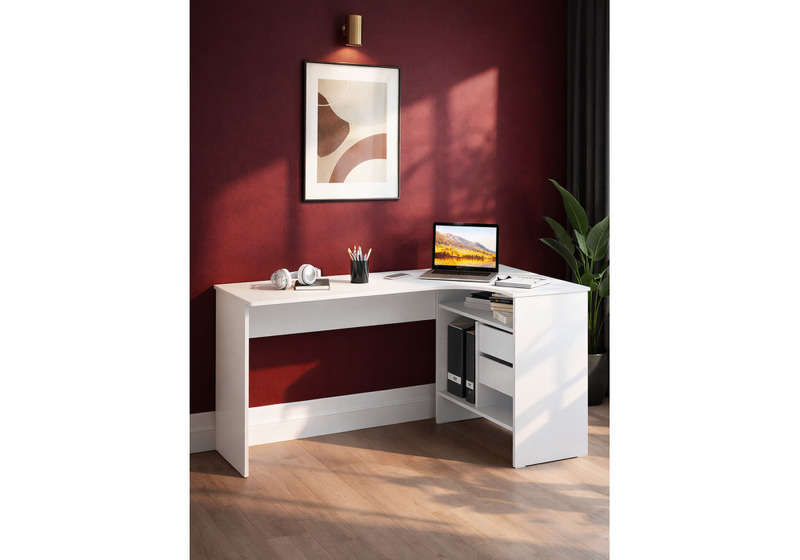 Компьютерный стол, СПм-25 правый белый