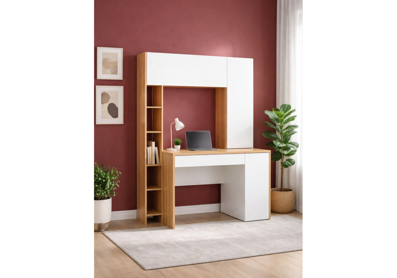 Компьютерный стол, Комфорт 12.71 дуб золотой craft / белая аляска