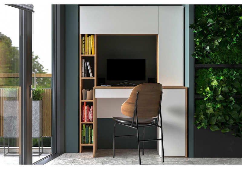 Компьютерный стол, Комфорт 12.71 дуб золотой craft / белая аляска