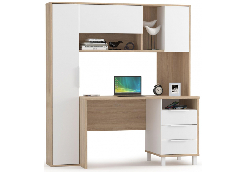 Компьютерный стол, Комфорт 12.95 N дуб сонома / белый PE шагрень