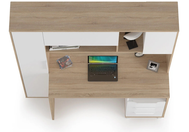 Компьютерный стол, Комфорт 12.95 N дуб сонома / белый PE шагрень