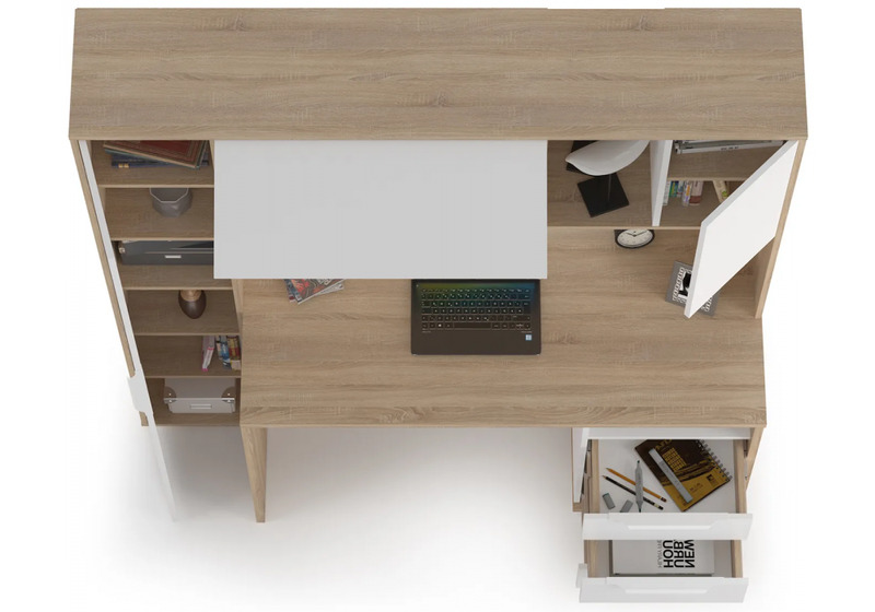 Компьютерный стол, Комфорт 12.95 N дуб сонома / белый PE шагрень