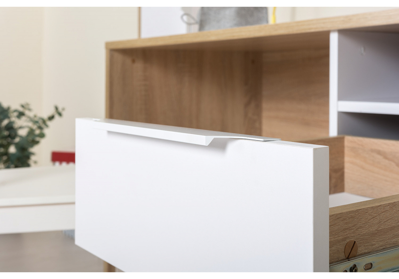 Компьютерный стол, Комфорт 12.95 N дуб сонома / белый PE шагрень