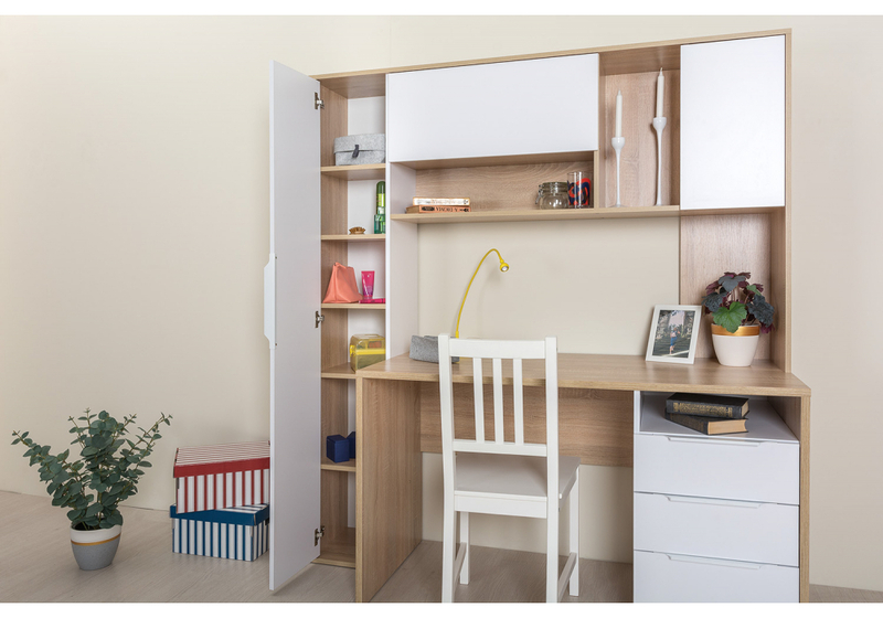 Компьютерный стол, Комфорт 12.95 N дуб сонома / белый PE шагрень