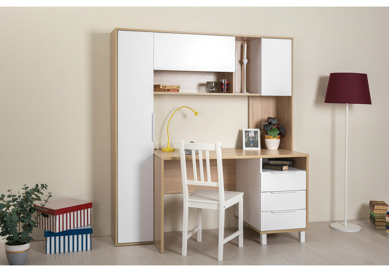 Компьютерный стол, Комфорт 12.95 N дуб сонома / белый PE шагрень