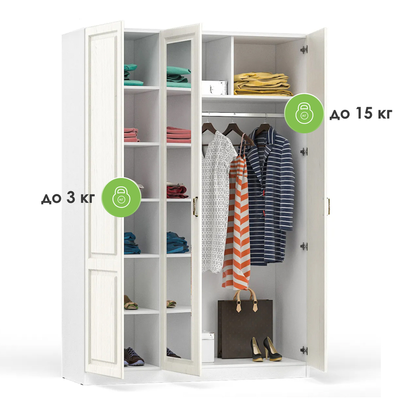 Шкаф, Ливерпуль белый / ясень ваниль