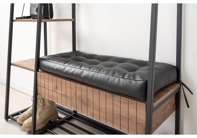 Прихожая, Гранд 15.124 дуб крафт табачный / кожзам HOLST Black