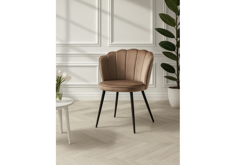 Стул на металлокаркасе, Coral сappuccino / black