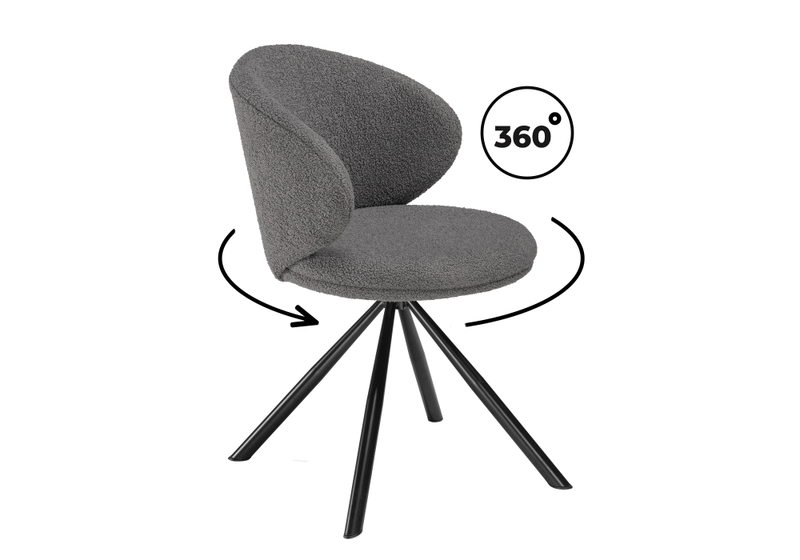 Стул на металлокаркасе, Solomon крутящийся gray / black