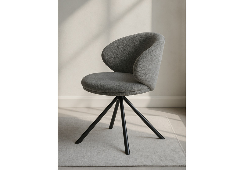 Стул на металлокаркасе, Solomon крутящийся gray / black