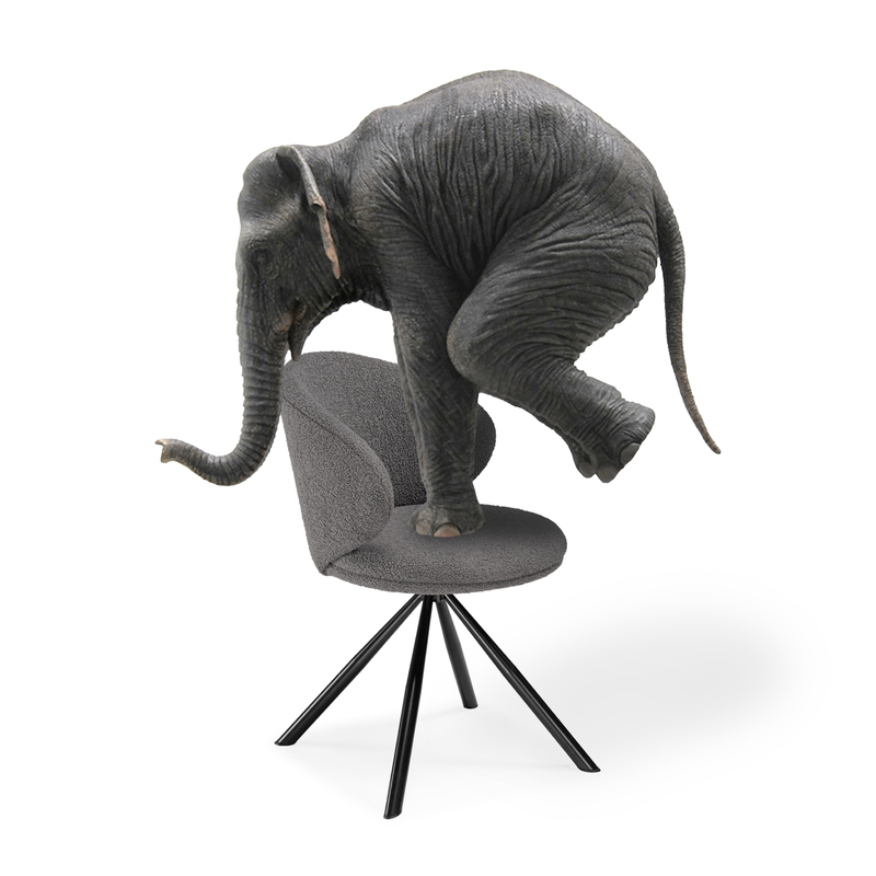 Стул на металлокаркасе, Solomon крутящийся gray / black