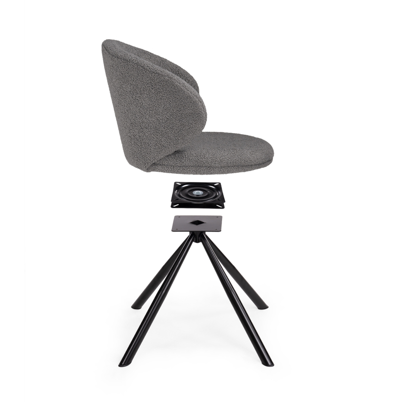 Стул на металлокаркасе, Solomon крутящийся gray / black