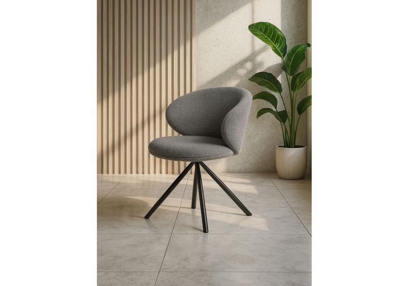 Стул на металлокаркасе, Solomon крутящийся gray / black