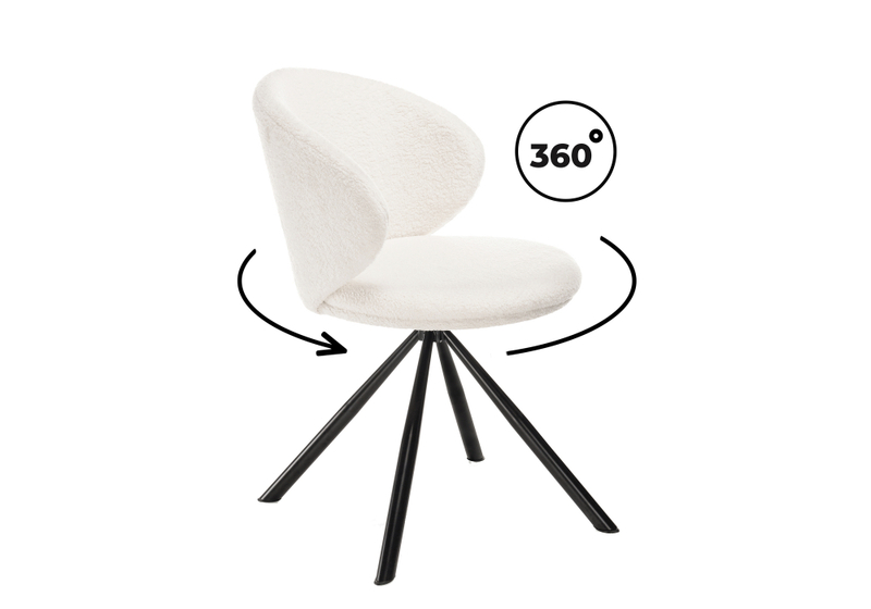 Стул на металлокаркасе, Solomon крутящийся white / black