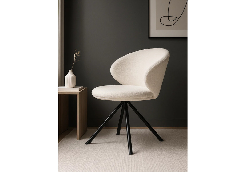 Стул на металлокаркасе, Solomon крутящийся white / black