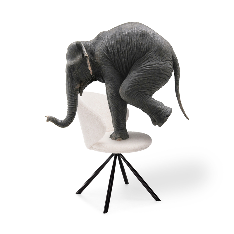 Стул на металлокаркасе, Solomon крутящийся white / black