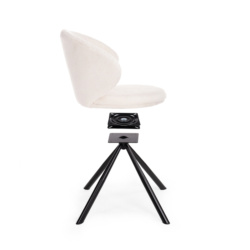 Стул на металлокаркасе, Solomon крутящийся white / black