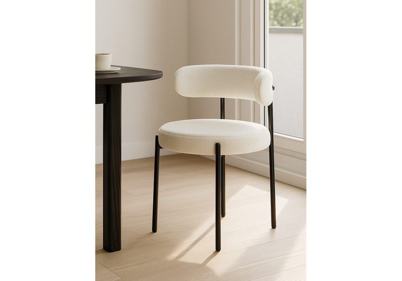 Стул на металлокаркасе, Rudi white / black