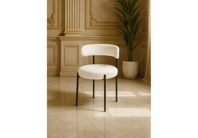 Стул на металлокаркасе, Rudi white / black