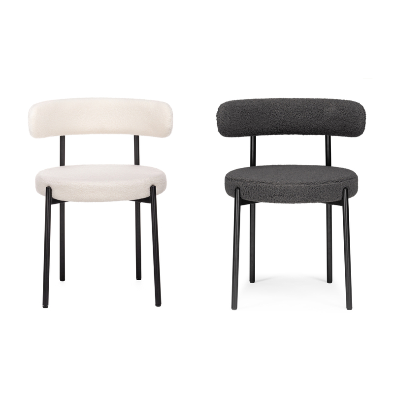 Стул на металлокаркасе, Rudi white / black