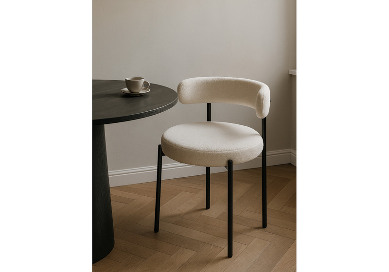 Стул на металлокаркасе, Rudi white / black