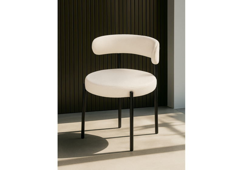 Стул на металлокаркасе, Rudi white / black