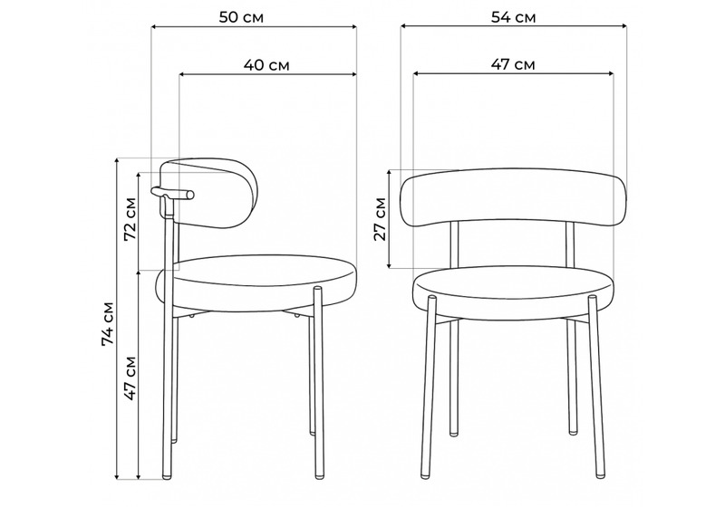 Стул на металлокаркасе, Rudi white / black