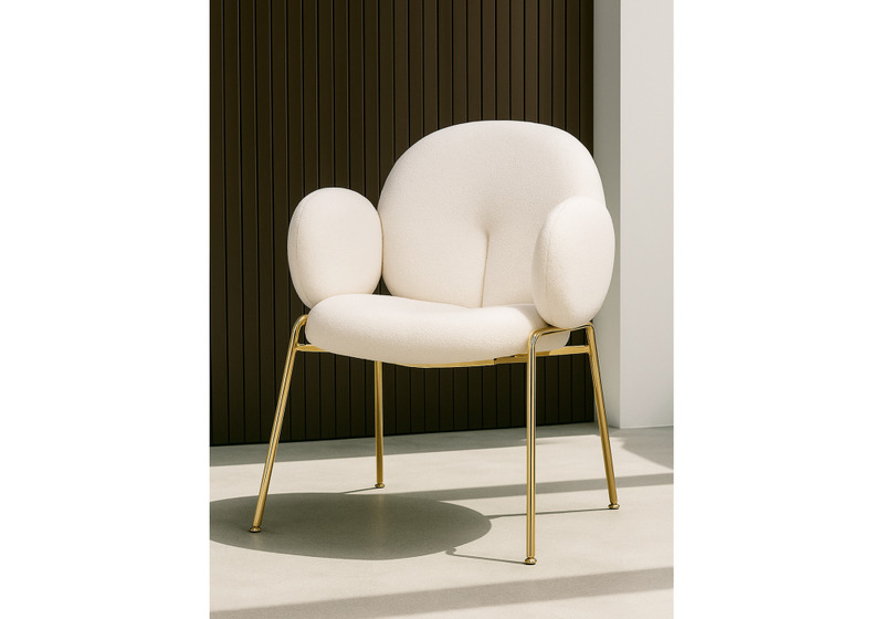 Стул на металлокаркасе, Kalipso white / gold