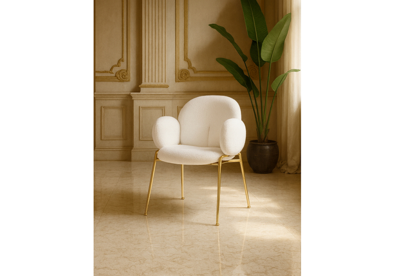 Стул на металлокаркасе, Kalipso white / gold