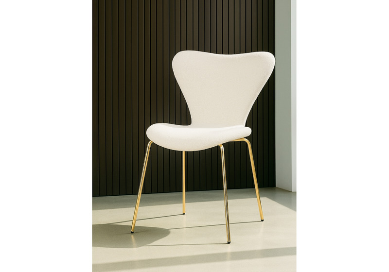 Стул на металлокаркасе, Solo white / gold