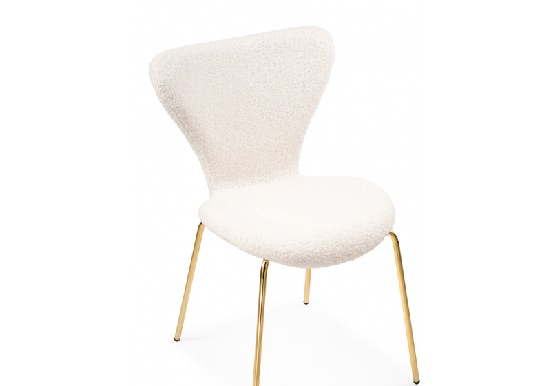 Стул на металлокаркасе, Solo white / gold